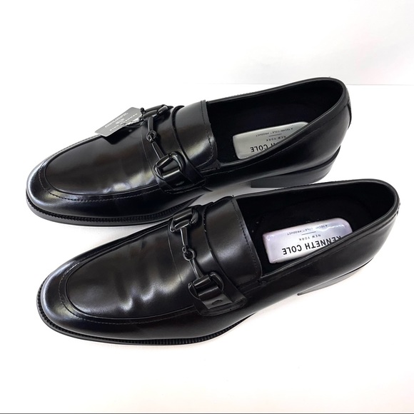 KENNETH COLE NEW YORK — BLACK, BROCK LEATHER SLIP-ON LOAFER, SIZE MENS US 8.5M - Picture 13 of 16